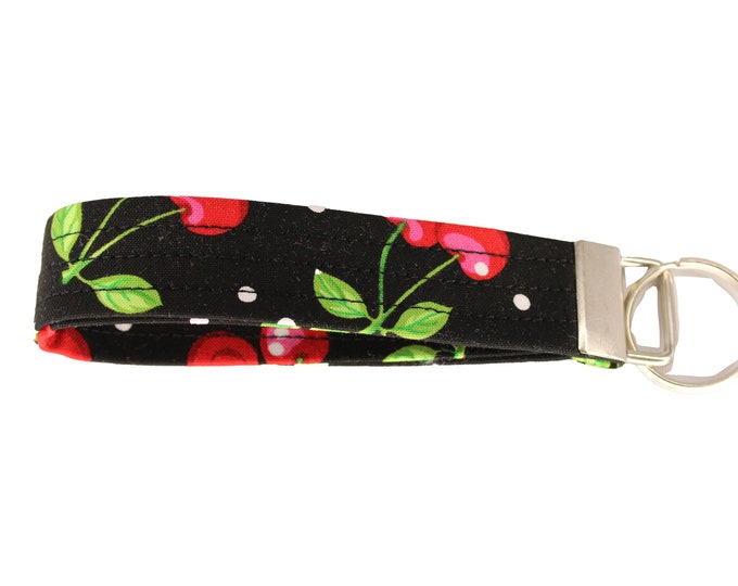 Cherry Fabric Keychain