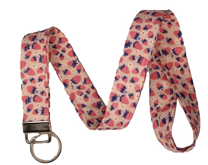 Pink Strawberry Lanyard