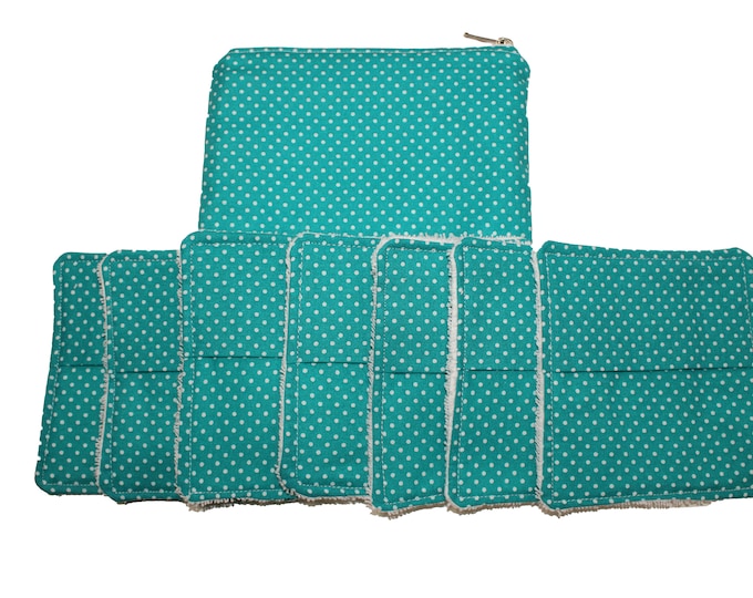 Reusable Facial Wipes Teal Dots