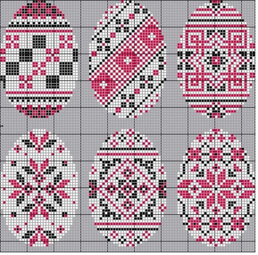 Pysanky 43 Easter Egg Designs in Cross Stitch, Downloadable Cross ...
