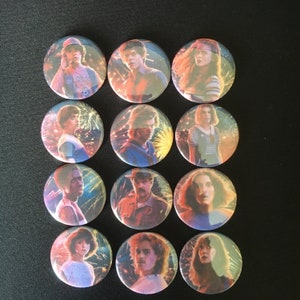 Stranger Things! Button Badges! Pin Badges! 25mm! 38mm! Eddie! Eleven ...