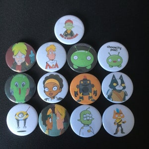 Inspired by Final Space!! Button Badges! 25mm!! 38mm! Pin Badges! Gary! Mooncake! Quinn! Tribore! Avocato! Little Cato!