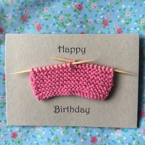 Breikaart - Handgemaakt in het noordoosten - Proficiat met je verjaardag - Knitting Addict - Happy Mother's Day - Proficiat met je verjaardag - Gepersonaliseerde kaart