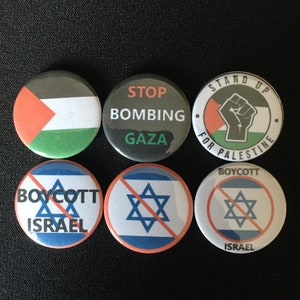 Free Palestine! Boycott Israel! Palestine! Pin badges! Button badges!