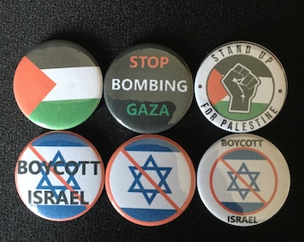 Free Palestine! Boycott Israel! Palestine! Pin badges! Button badges!