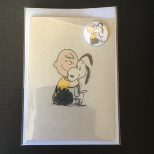 Carta! Ispirato da Snoopy Charlie Brown! San Valentino! Biglietto d'auguri! Biglietto di auguri! Tutte le occasioni! Distintivo del bottone! Spilla Distintivo! 25mm! 38mm!