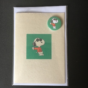 ¡Tarjeta! ¡Inspirado en Snoopy! ¡Tarjeta de cumpleaños! ¡Todas las ocasiones! ¡Tarjeta de saludos! ¡Insignia! ¡Pin insignia! ¡25mm! ¡38mm!