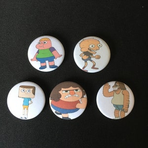 Inspired by Clarence! Button Badges! Pin Badges! 25mm! 38mm! Sumo! Jeff! Chad! Belson! Gift! Birthday!