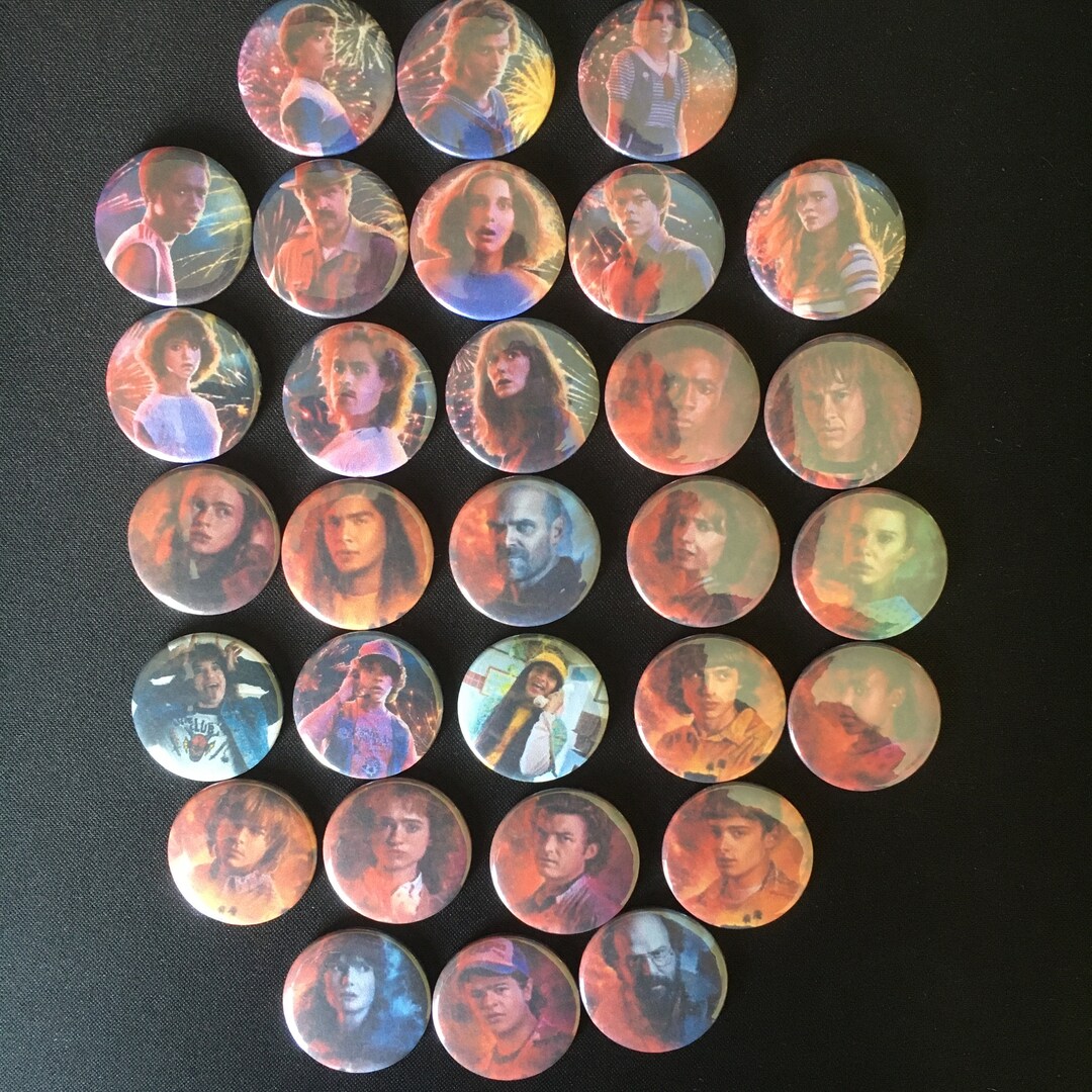 Stranger Things Button Badges Pin Badges 25mm 38mm Eddie Eleven Stranger Things Button Badges Pin Badges 25mm 38mm Eddie Eleven