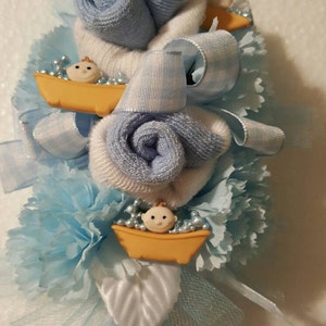 Baby Bathtub baby sock corsage