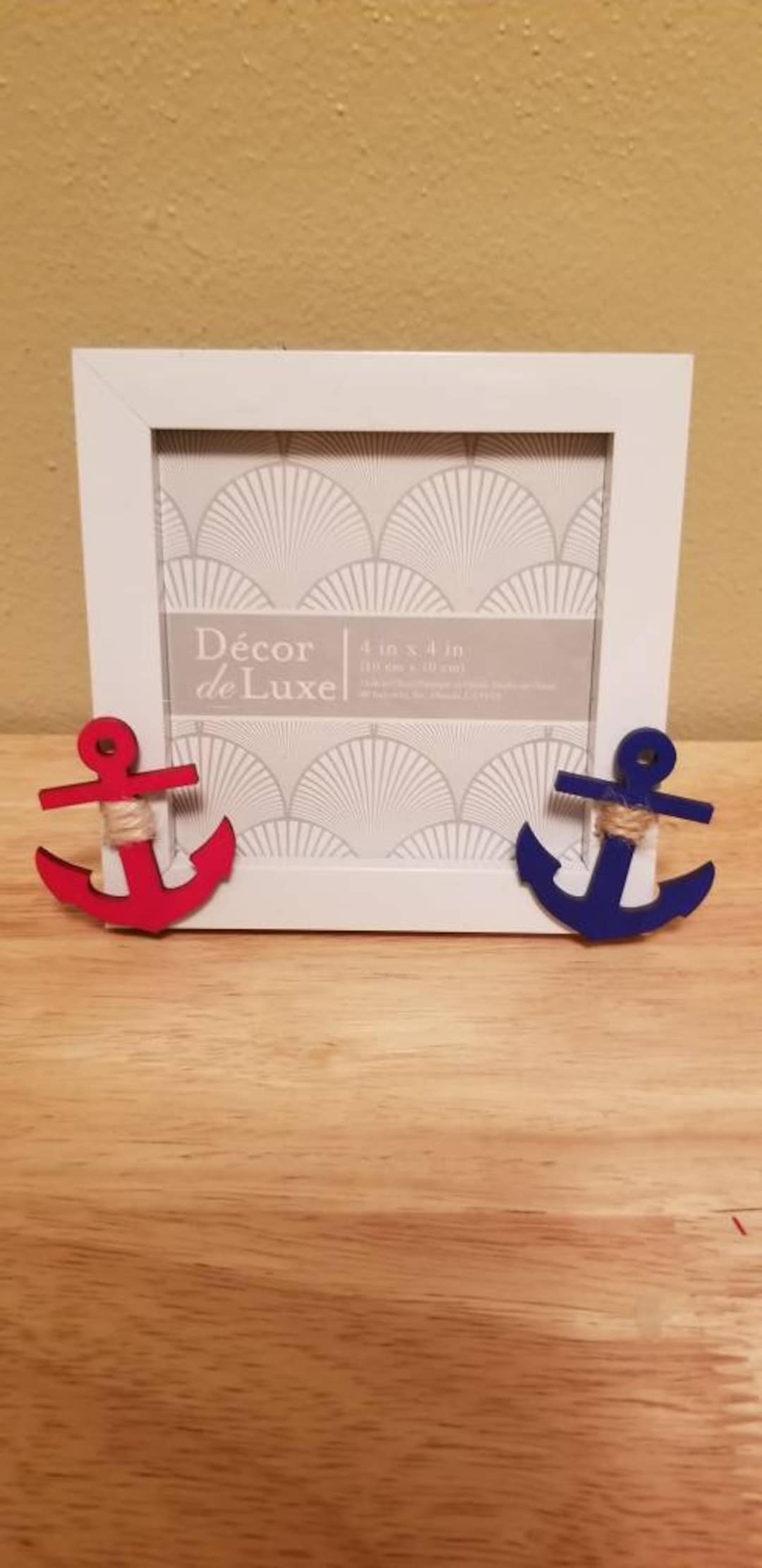 Nautical Anchor Picture Frame 4x4 Etsy