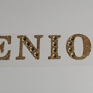 Senior Glitter with Rhinestones Stickers for Homecoming mums Ribbon