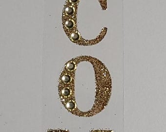 Homecoming Glitter with Rhinestones Stickers for Homecoming mums Ribbon