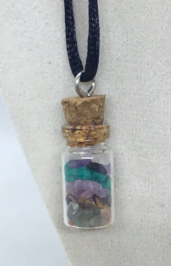 Chakra Bottle Pendant Necklace