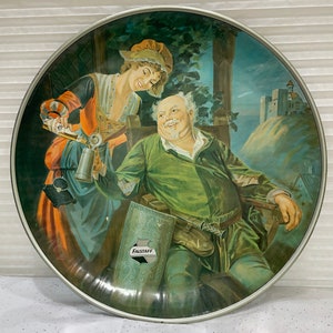 Vintage 1971 large FALSTAFF BEER circular wall hanging charger