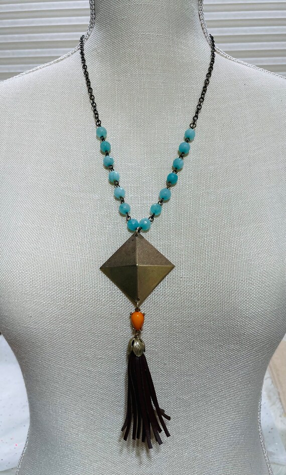 Turquoise Plunder Necklace with Bangle Bracelet S… - image 3