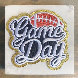 Football Game Day Iron On Patch/ Sports Patch/ Trucker Hat Patch/ Sports Mom Patch/Embroidered Patch