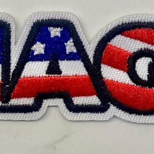 MAGA Embroidered Iron On Patch/Trump/Make America Great Again/Trucker Hat Patch