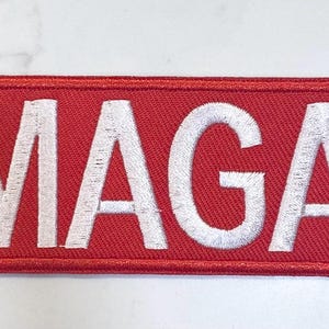 MAGA Embroidered Iron On Patch/Trump/Make America Great Again/Trucker Hat Patch