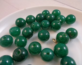 10mm 1V-16 15 Blue Glass Beads with Dark Blue Veins