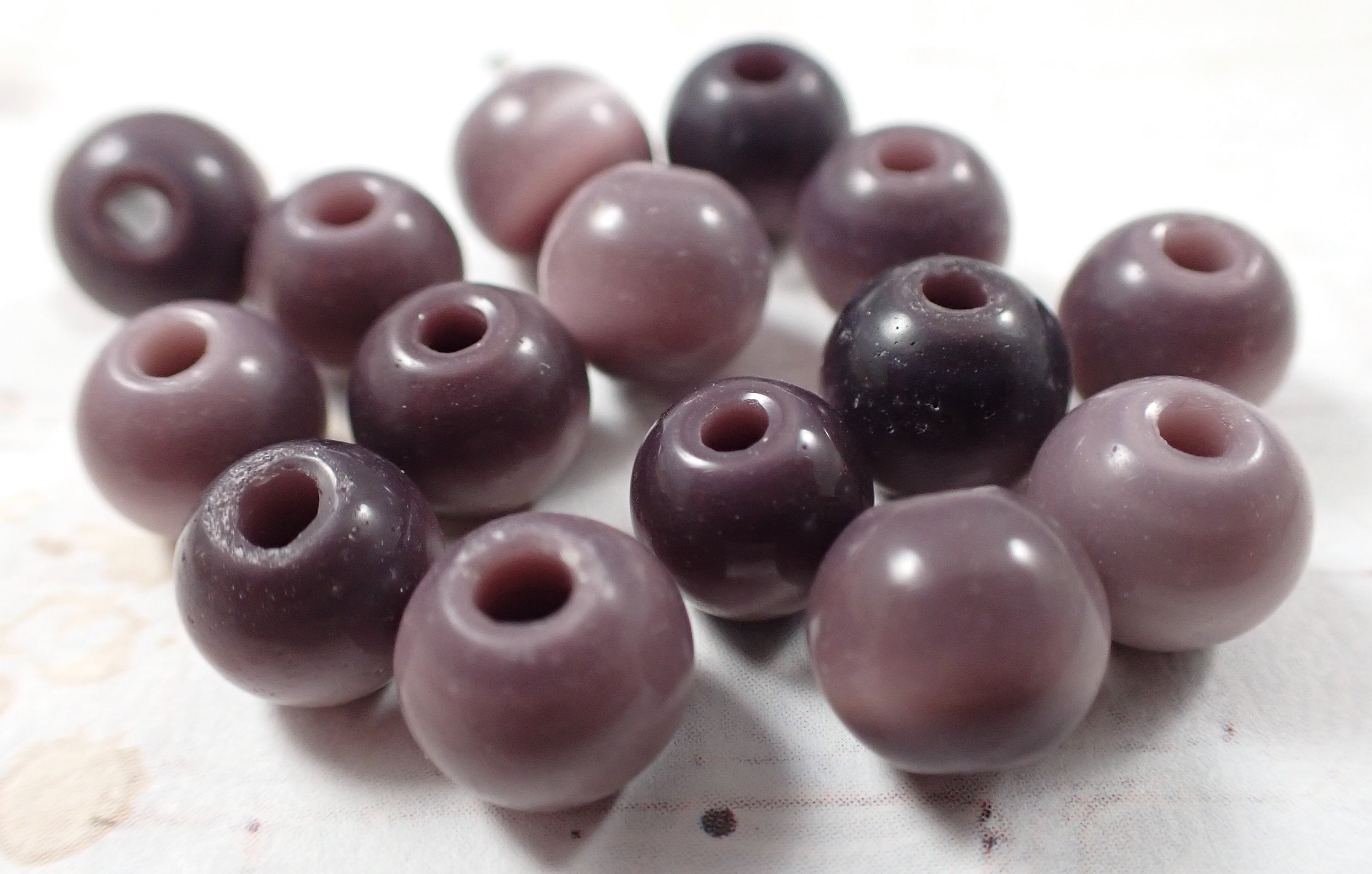 50 Pcs Dark Purple Cat Eye Glass Beads 8mm Round Smooth Etsy