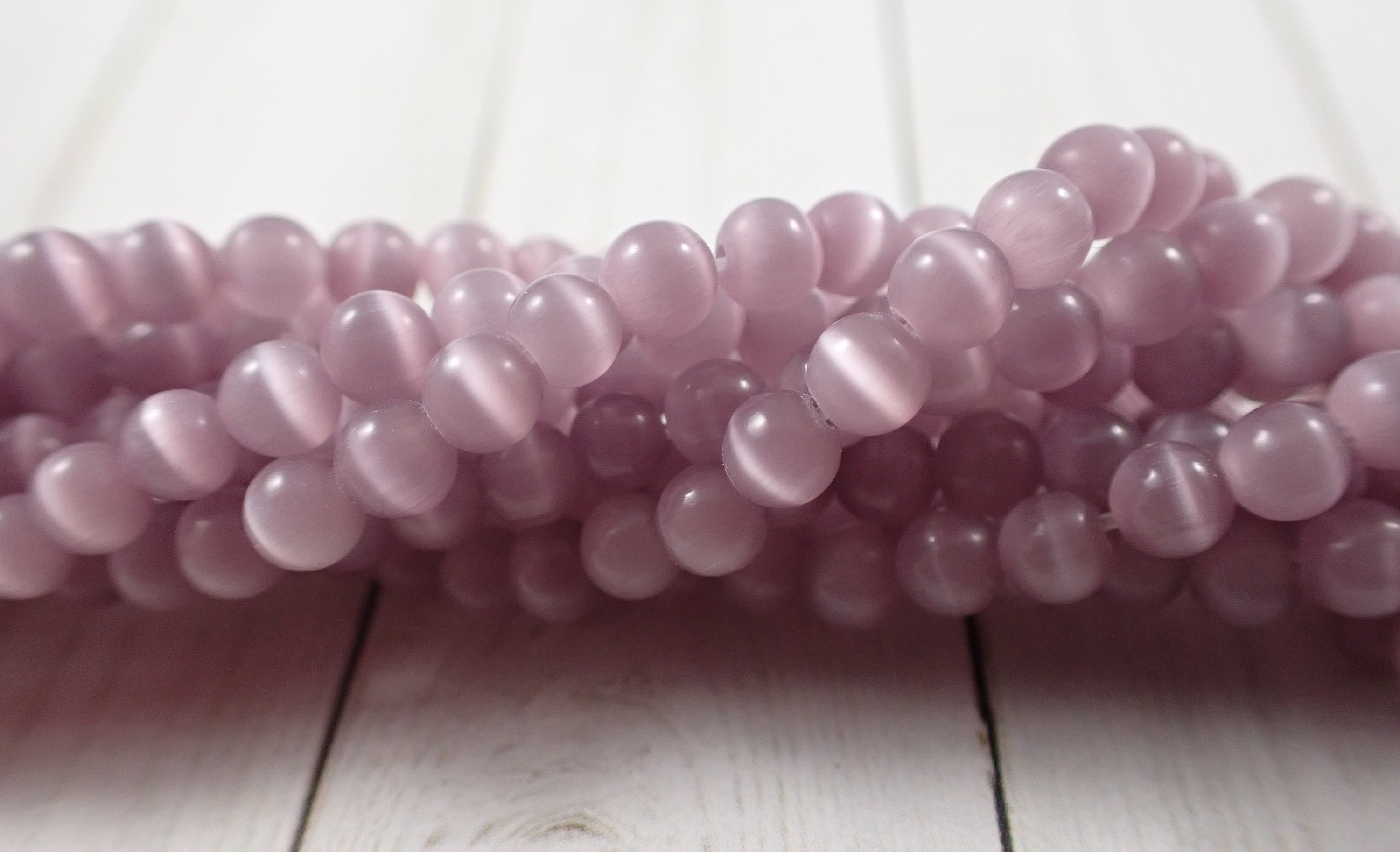 100 Pcs Purple Cat Eye Beads 4mm Round Smooth Glass Beads Etsy