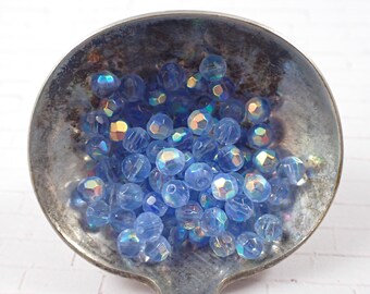 Lot De 250 Perles En Verre Facettées Olive Bleu Pastel - 7x4 Mm, Fond De Stock