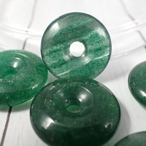 1 Piece Natural Green Strawberry Quartz Donut - Small Sparkly Glittery Green - Partially Translucent Little Green Donut - Crystals #S7244