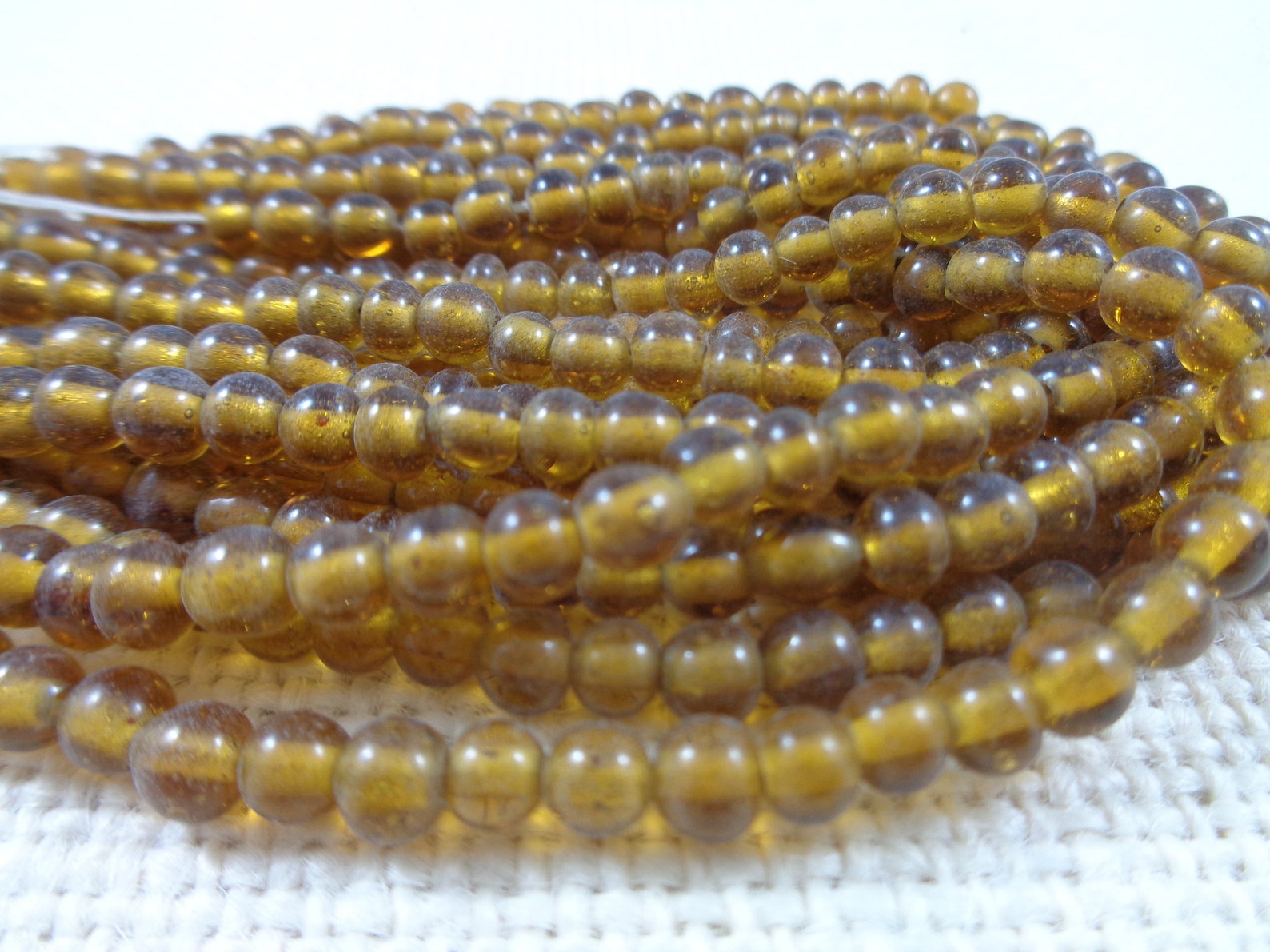 100 Rich Brown Round Glass Beads 4mm Small Amber Brown Etsy