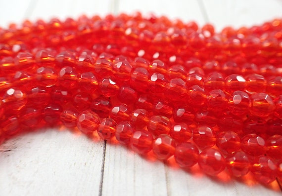 Rote Runde Glasperlen – 8mm, 6mm Oder 4mm, Unlackiert, Für Schmuck, Handwerk & DIY