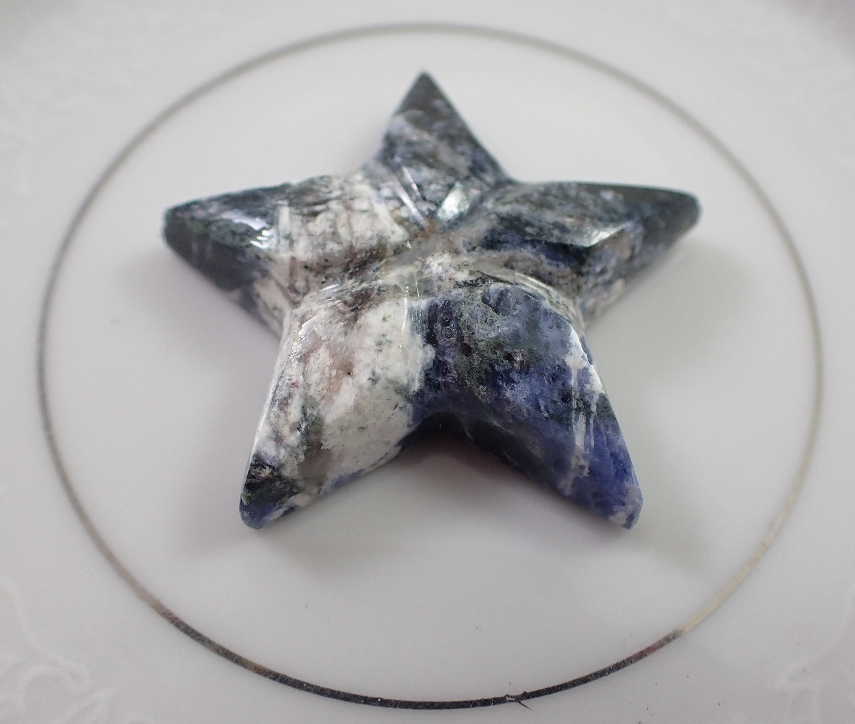 1 Piece Natural Blue Sodalite Crystal Star Cabochon - Blue