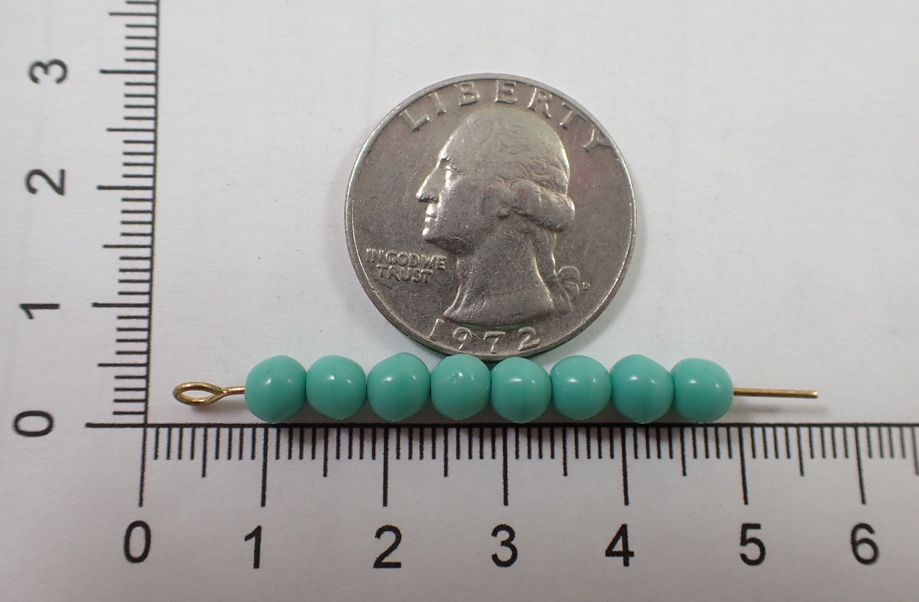 6mm Round Glass Beads - Opaque Blue Turquoise - 50 Beads