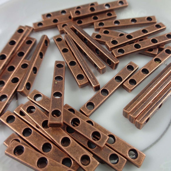 24 Beautiful Flat Copper Metal Spacer Separator Beads 26x4x2mm Flat Metal Separator Beads #S3550