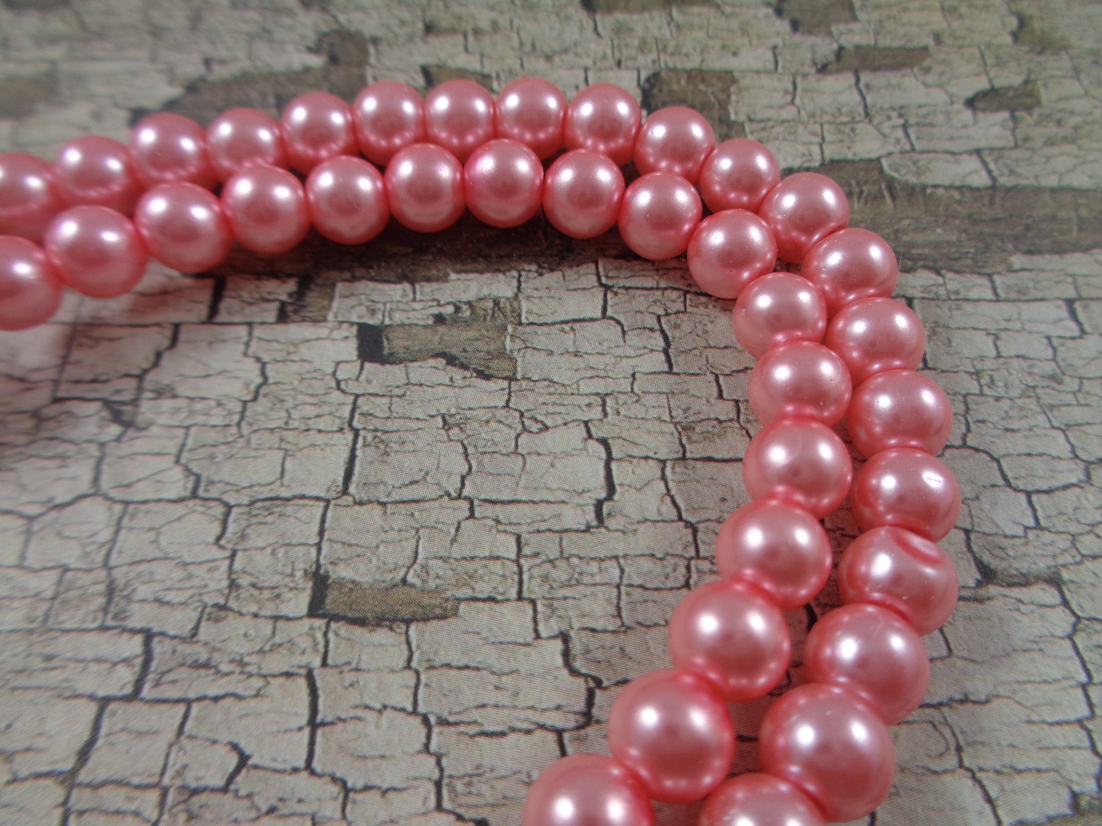 52 Pretty Pink Glass Pearl Beads 6mm Round Glass Pearls Light Etsy