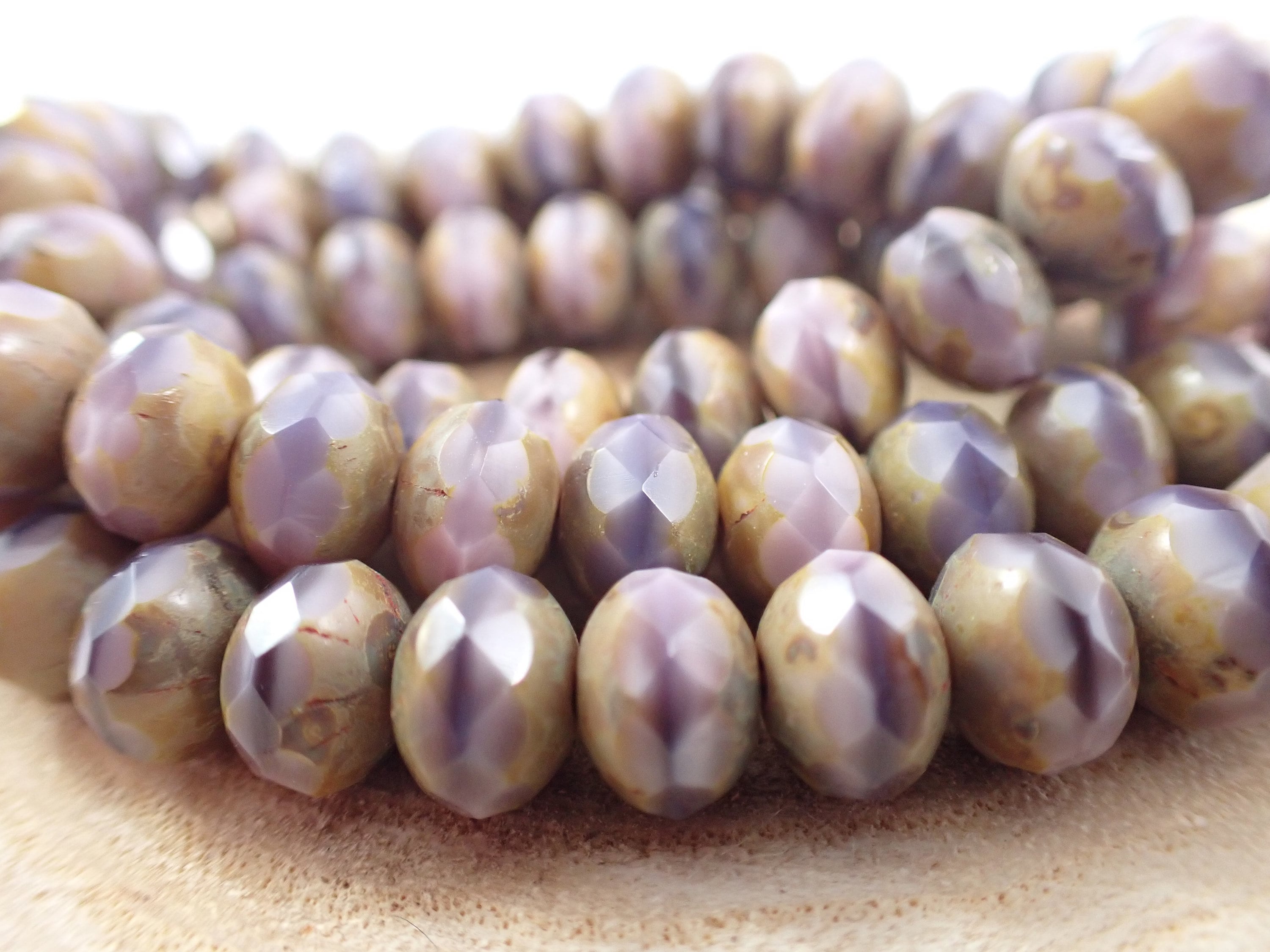 Lot De 25 Perles Facettées De Bohême 6mm - Couleur Violet Gold Opaque, Marque Preciosa