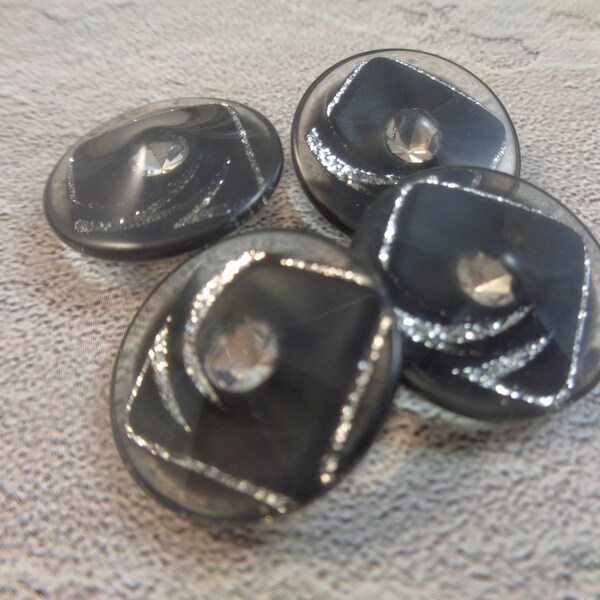 Black Rhinestone Buttons - Etsy