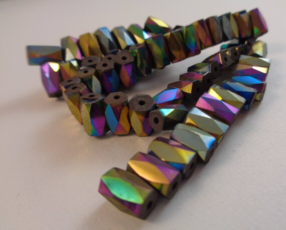 8X6MM BLUE HEMATITE GEMSTONE RECTANGLE FLAT LOOSE BEADS 16/"
