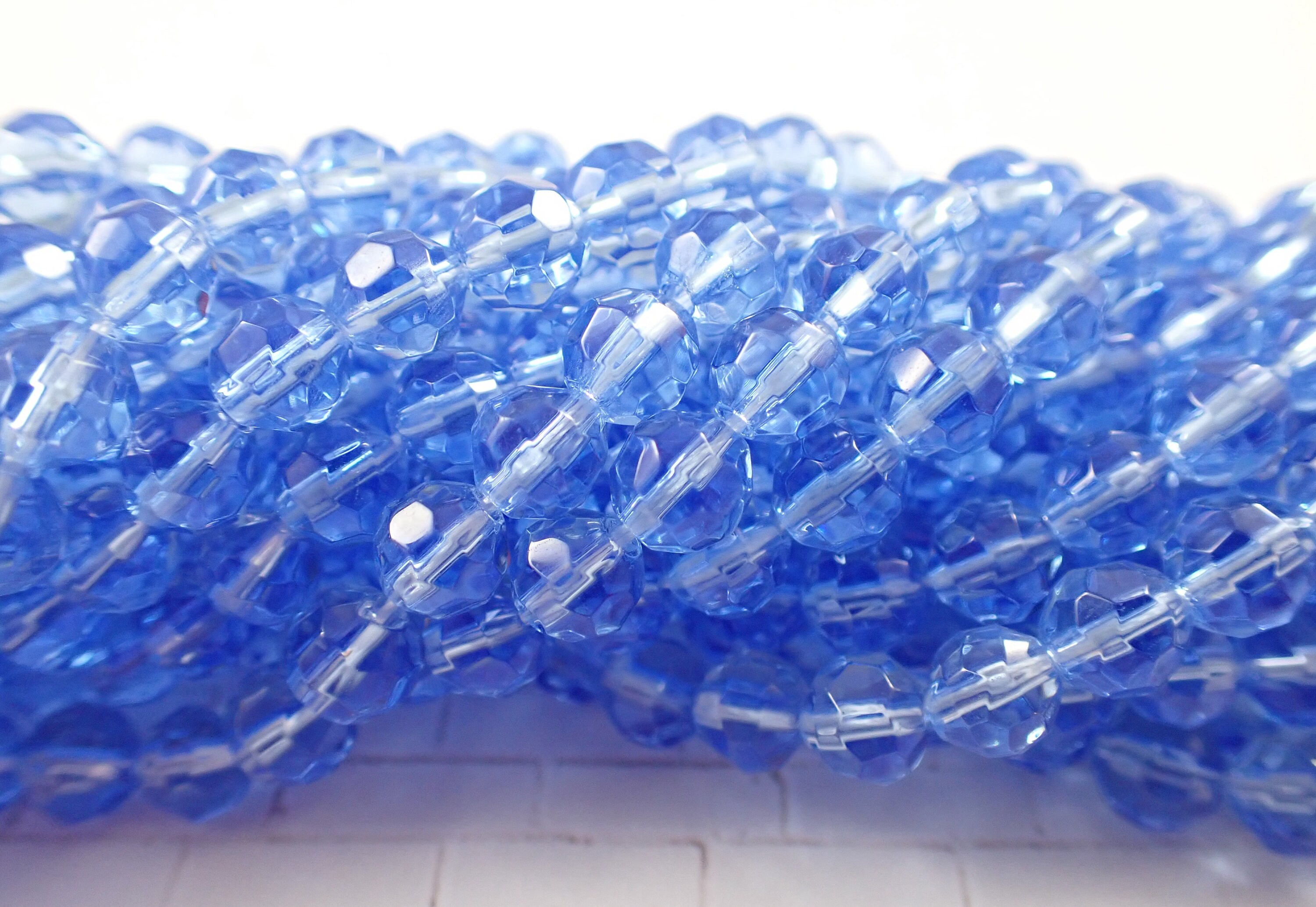 59 Pcs Light Blue Glass Beads Round Faceted Beads 6mm Etsy