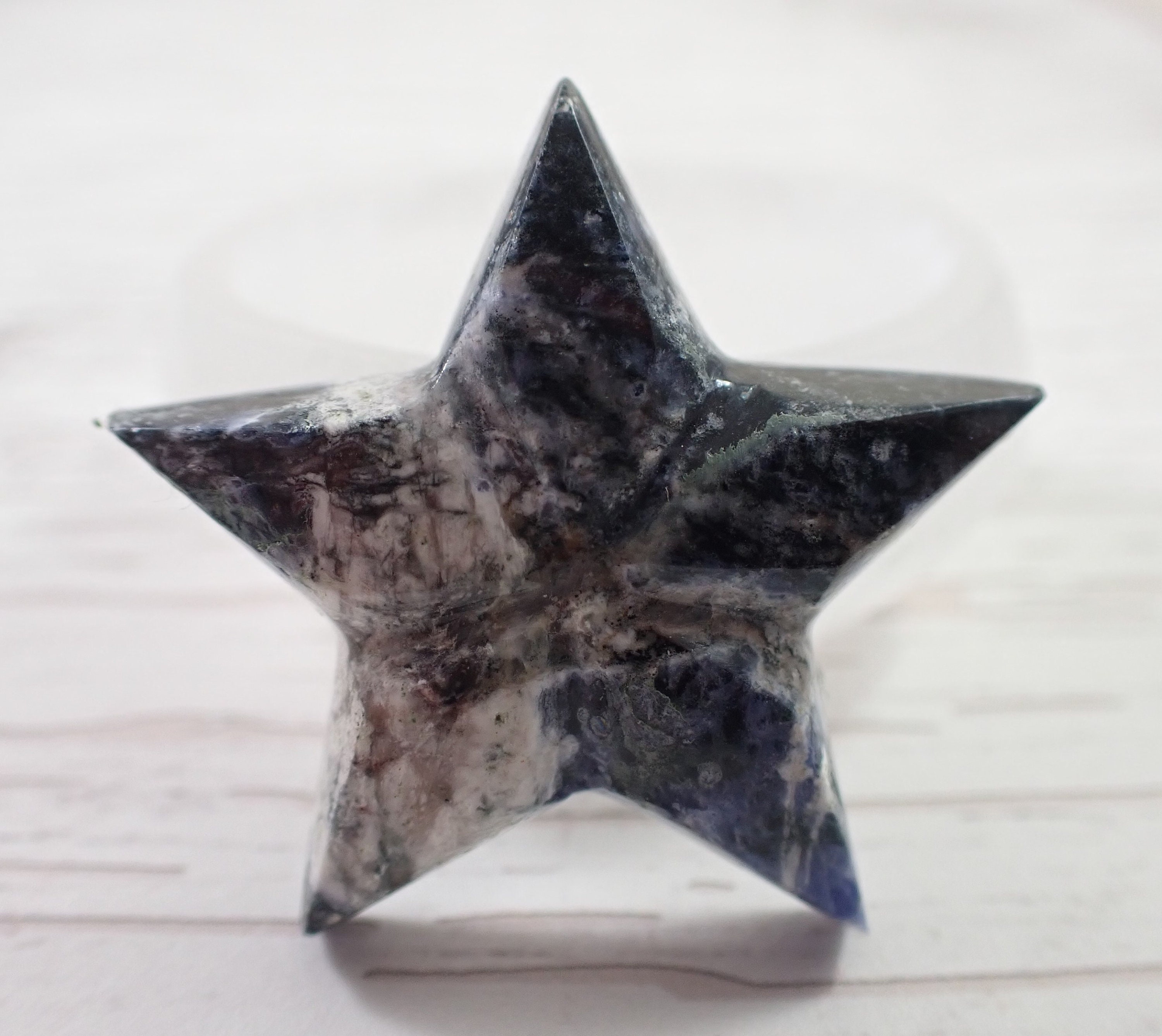 1 Piece Natural Blue Sodalite Crystal Star Cabochon - Blue