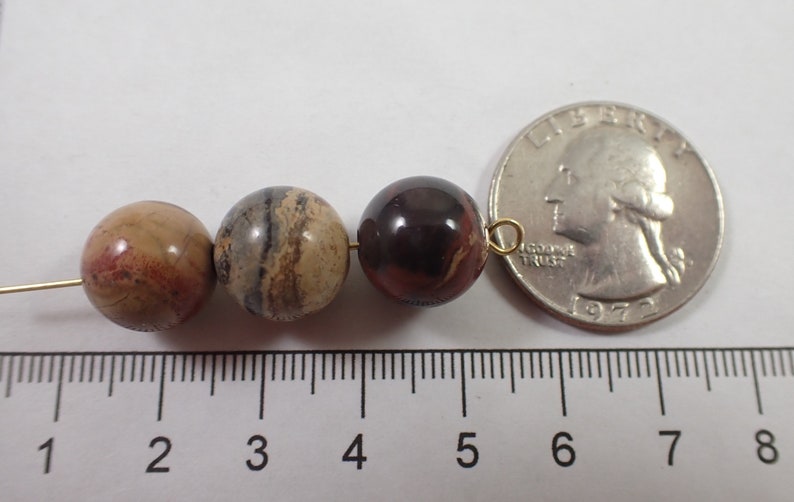 15 Pcs Natural Jasper Crystal Beads 12mm Round Smooth Finish Red Brown Tan Green Beads Jasper Round Beads Red Brown Tan Green S6831 image 10