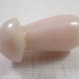 1 Piece Natural Rose Quartz Mushroom Carving - Large Pink White Crystal Mushroom - Rounded Smooth Finish - Pink Rose Quartz Crystal #S6761