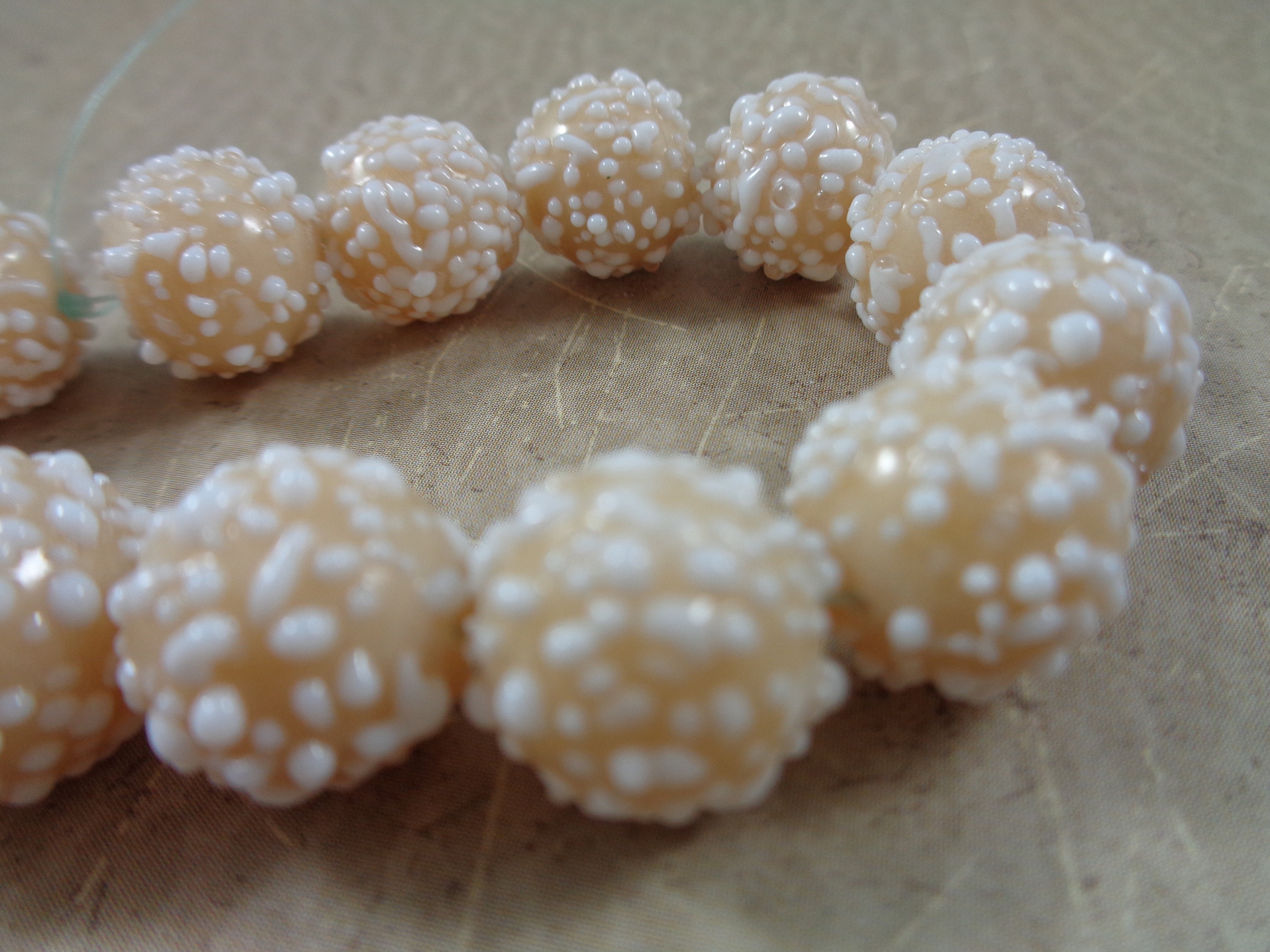 16mm DIY Jewelry making   10 WHITE CLEAR Swirl Round disc lampwork Glass Beads 