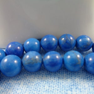 49 Pcs Deep Blue Round Agate Stone Beads - 8mm Smooth Polished Finish - Blue Round Agate Beads - Opaque Smooth Round Beads Bold Blue #S5021