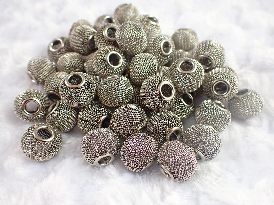 Curated visual reference: Picture Idea: 20 Macrame Beads Mesh Metal Beads Rondelle