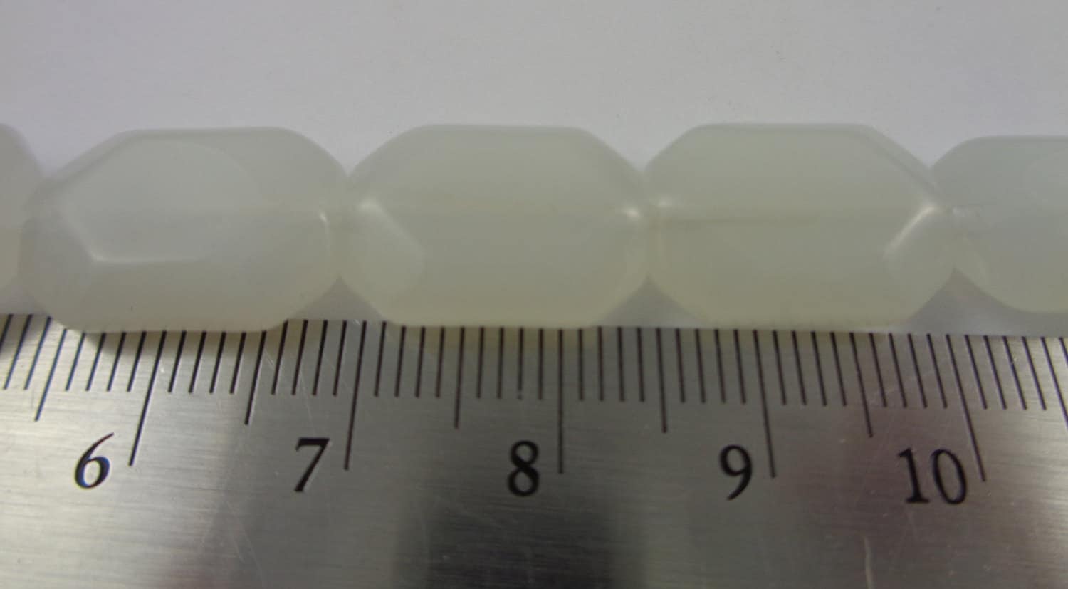 6 Beautiful Milky White Opaque Flat 16x12mm Rectangle Glass