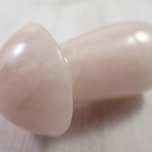 1 Piece Natural Rose Quartz Mushroom Carving - Large Pink White Crystal Mushroom - Rounded Smooth Finish - Pink Rose Quartz Crystal #S6768