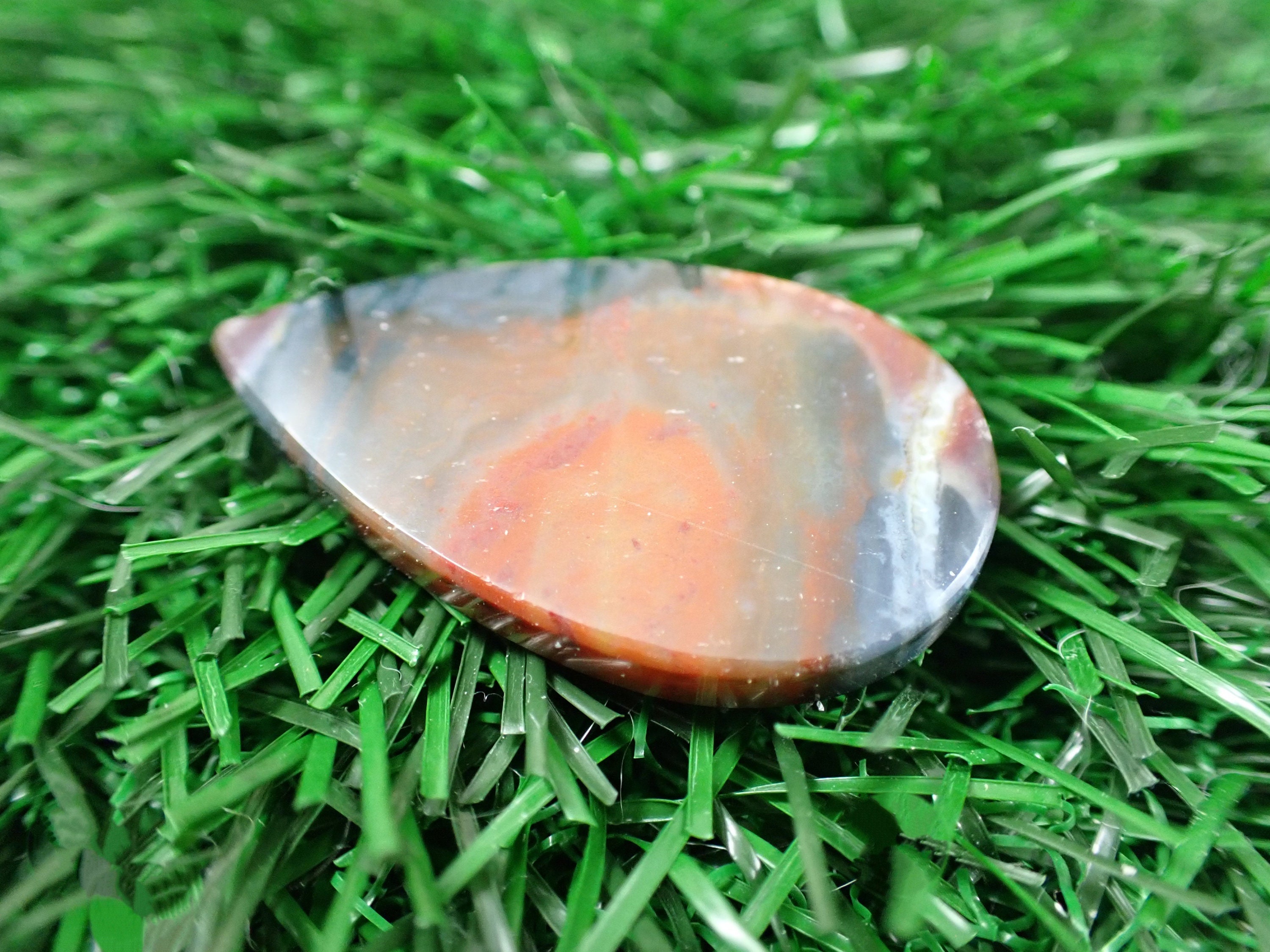 Beautiful Natural Jasper Crystal Cabochon - Orange Purple Gray