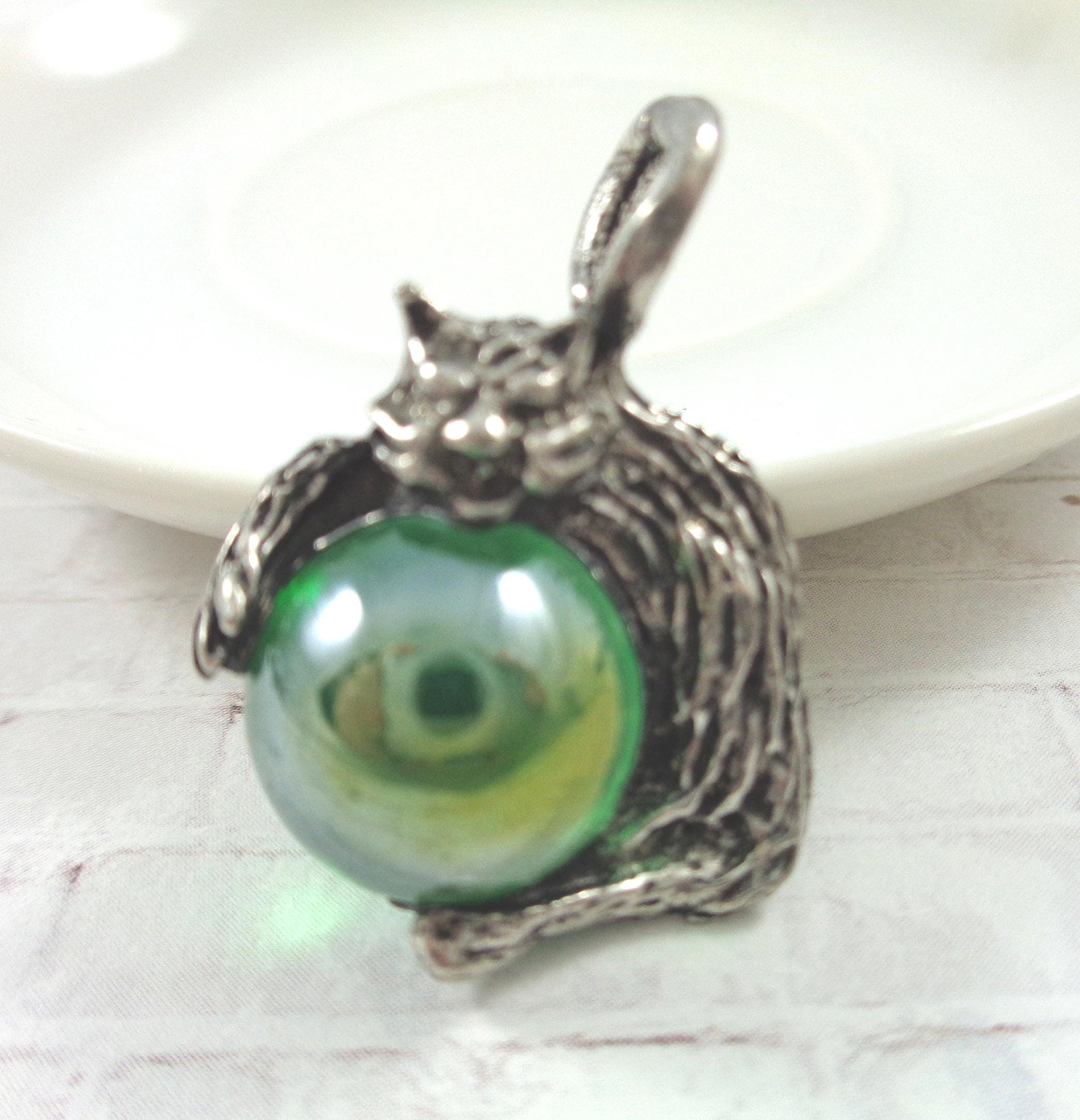 Vadmans Cat Pearl Necklace Ciondolo di Gatto in Argento Sterling Regali per Donne Amanti Dei Gatti