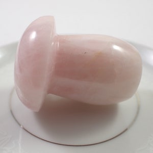 1 Piece Natural Rose Quartz Mushroom Carving - Large Pink White Crystal Mushroom - Rounded Smooth Finish - Pink Rose Quartz Crystal #S6456