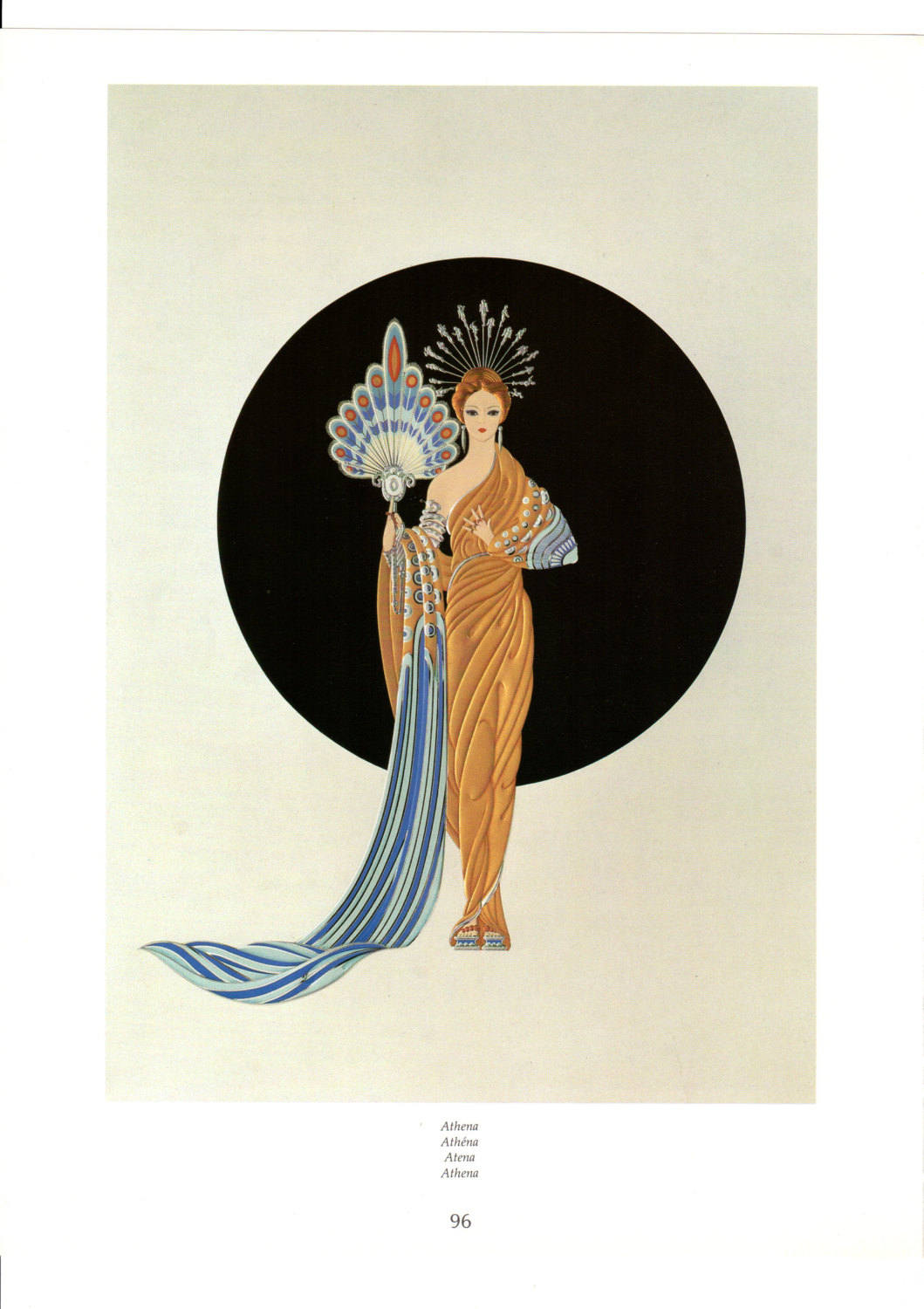 Vintage Erte Poster Athena Art Deco item 5556P Art Nouveau | Etsy